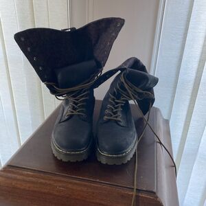 Black tall Dr Martens boots